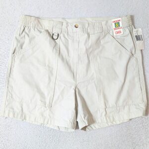 NEW VTG Hook Tackle Shorts Mens 36X5 Stone Wharf Cotton Canvas Fishing Utility